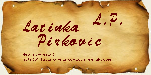 Latinka Pirković vizit kartica